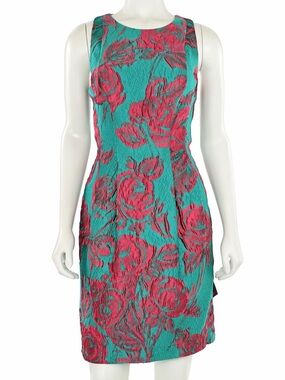 tea length a line dress with sleeves V-Neck Half Lantern Mother of the Bride Dres Size:M-TALL (US 6/8/10) #vintage&Retro Shop Bachelorette Looks for Embroidered Multicolored Layered Tulle